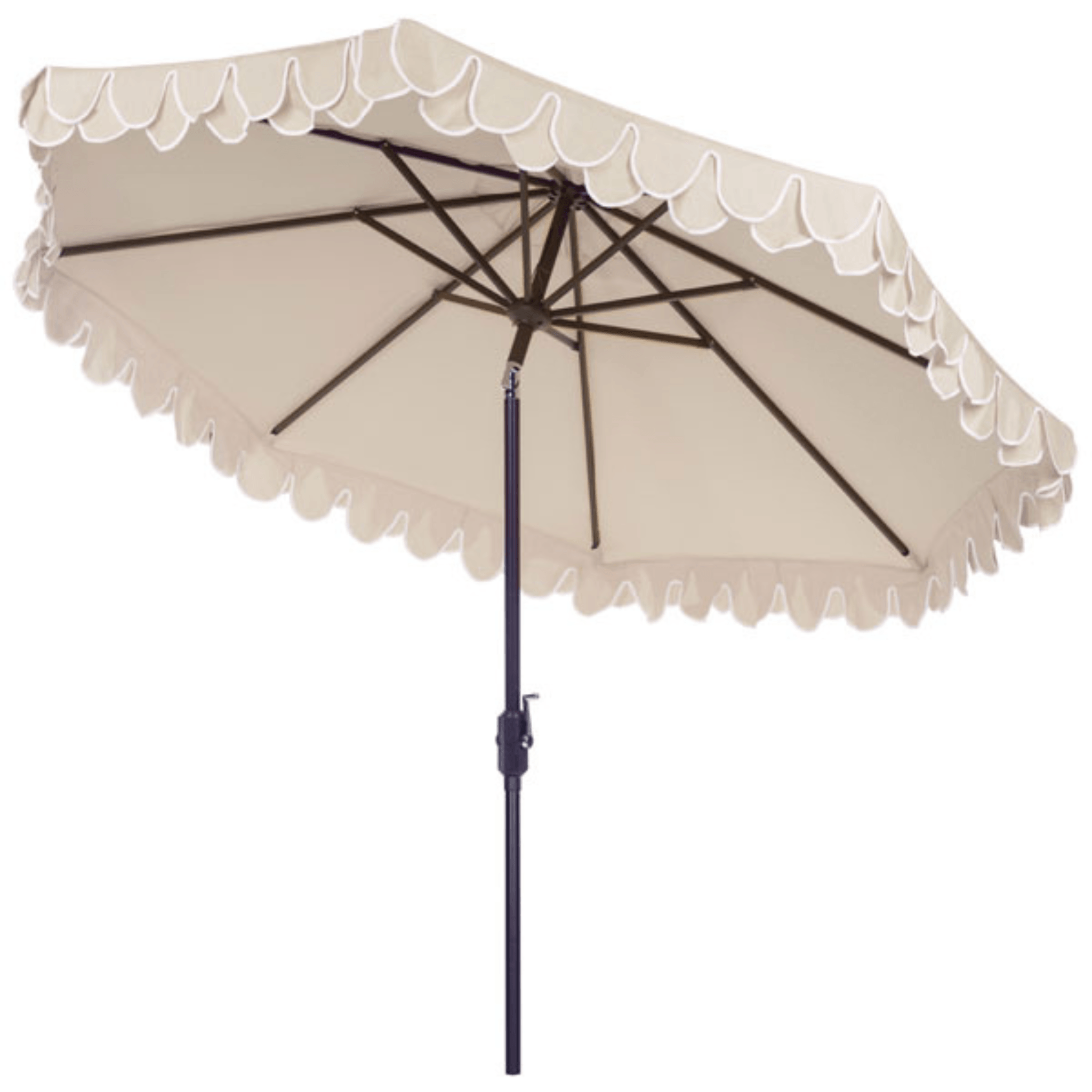 lace patio umbrella Safavieh 9' UV-Resistant Elegant Valance Auto Tilt Umbrella