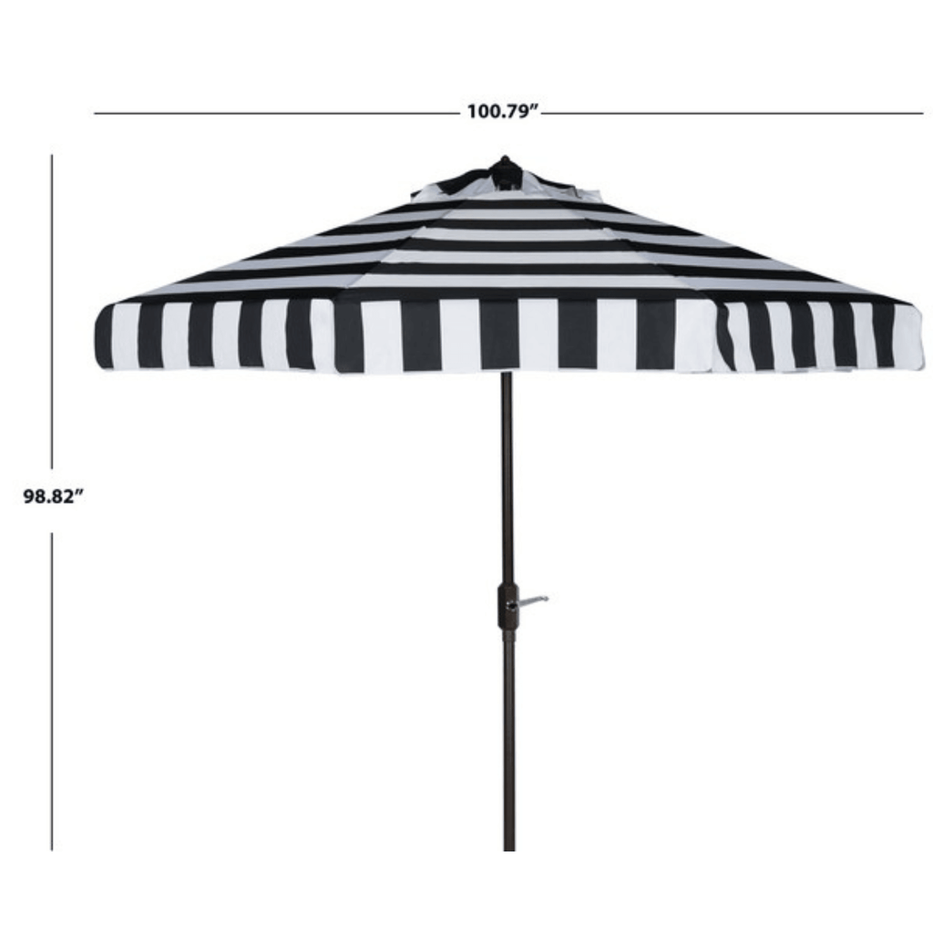 Black and White Striped 9 Foot Tall Outdoor Patio Umbrella - Outdoor Umbrellas - The Well Appointed House