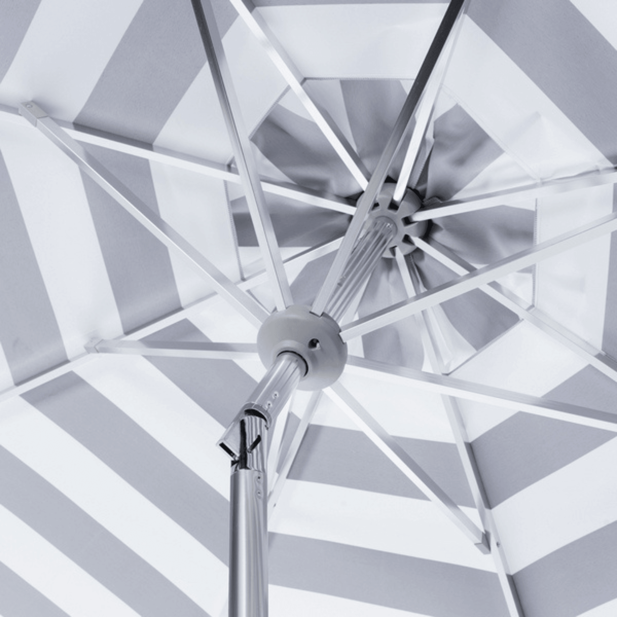 grey and white striped patio umbrella Safavieh 9 ft. Iris Fashion Line Umbrella Black & White