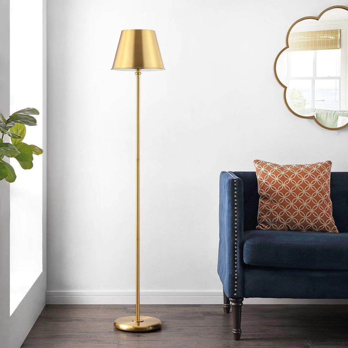 Brass Floor Lamp With Brass Empire Shade – The Well Appointed House