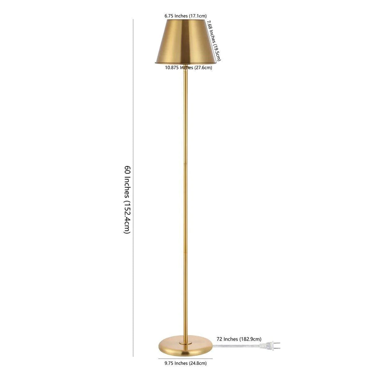 Brass Floor Lamp With Brass Empire Shade – The Well Appointed House