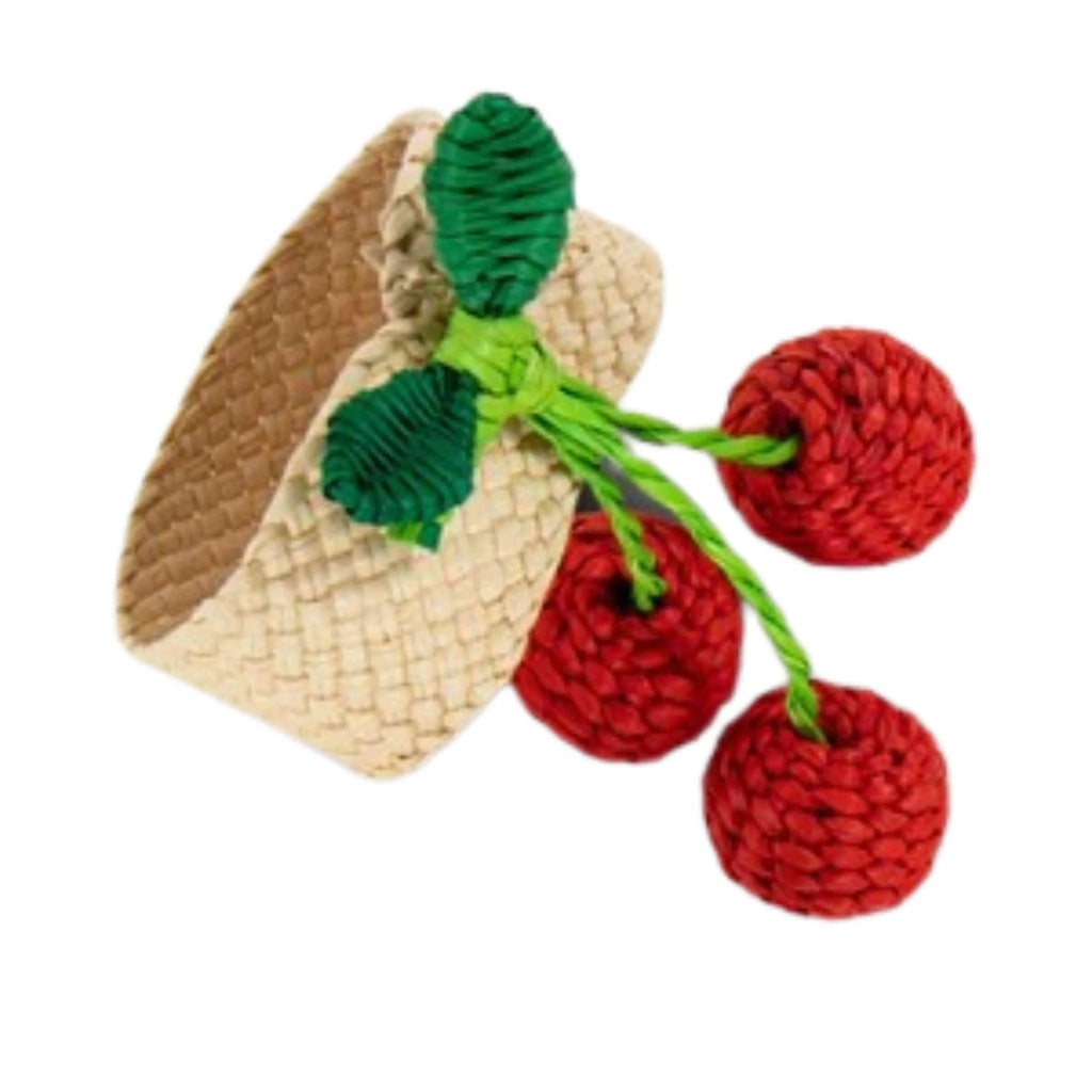 Cherry Raffia Napkin Ring - Napkin Rings -  The Well Appointed House