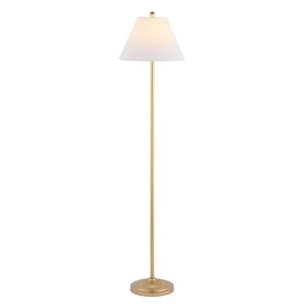 Classic Brass Floor Lamp With White Empire Shade - Floor Lamps - The Well Appointed House