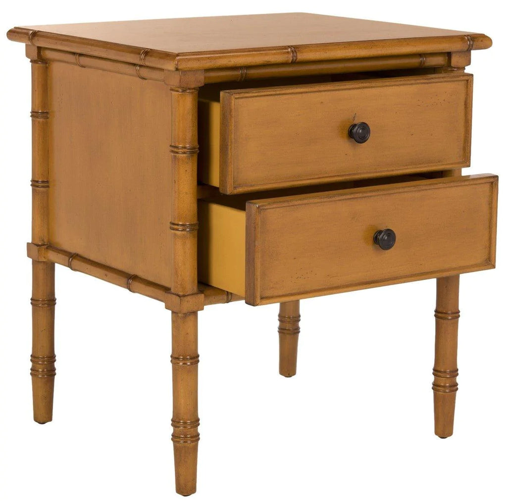 Coastal Bamboo Two Drawer Nightstand in Brown - Nightstands & Chests -  The Well Appointed House