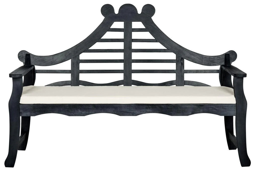 Dark Slate Grey Classic Curved Garden Bench - Garden Stools & Benches - The Well Appointed House