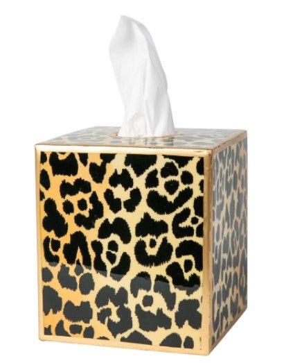 DISCONTINUED - Leopard Spotted Enamel Tissue Box Cover - Bath Accessories -  The Well Appointed House