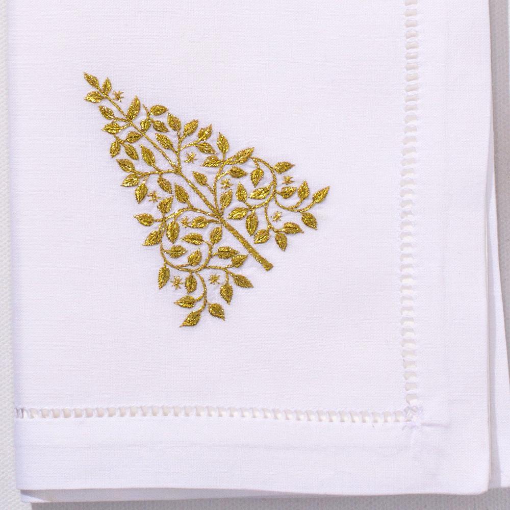 Gold Mod Christmas Tree Dinner Napkin - Set of 4 - Dinner Napkins -  The Well Appointed House