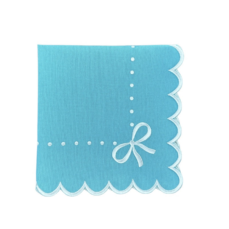 Juliet Bows Napkin in Robin Egg Blue - Well Appointed House