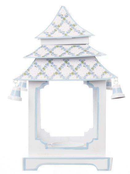 Large Hydrangea Trellis Pagoda Hurricane Candle Holder - Candlesticks & Candles - The Well Appointed House