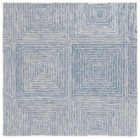 Light Blue & Ivory Hand Tufted Geometric Motif Area Rug – The Well ...