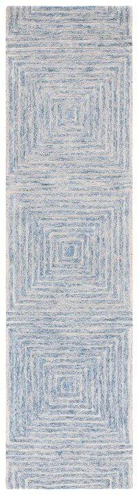 Light Blue & Ivory Hand Tufted Geometric Motif Area Rug – The Well ...