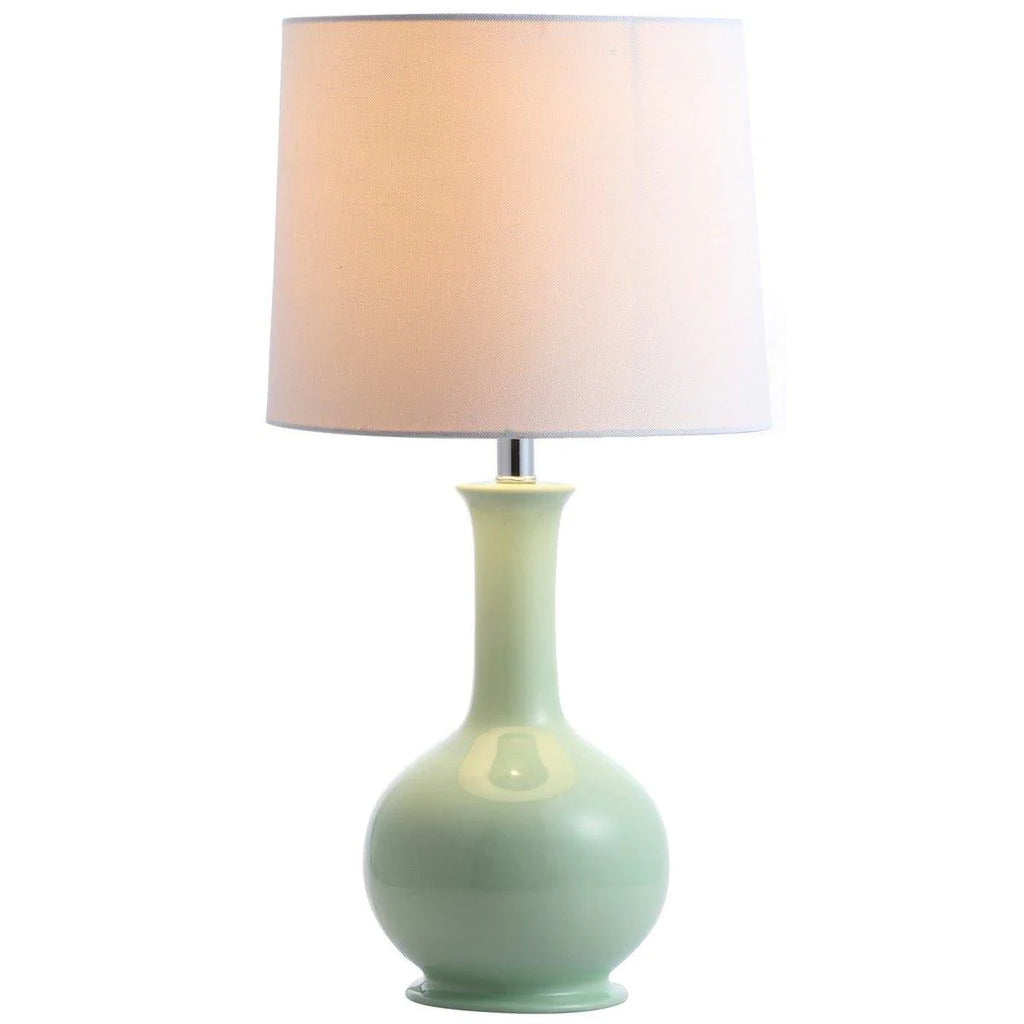 Light Green Ceramic Table Lamp With Cotton Shade - Table Lamps -  The Well Appointed House