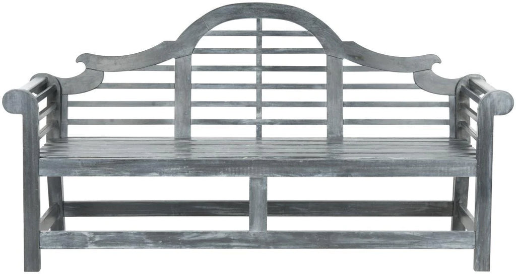 Arched Bench in Ash Grey Wash Finish - Garden Stools & Benches - The Well Appointed House