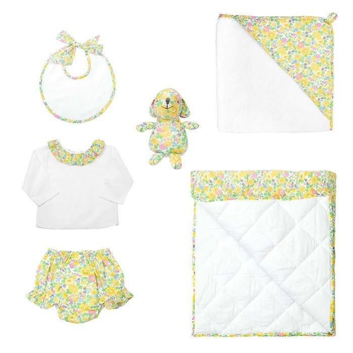 Luxe Baby Gift Set in Yellow with Flowers - Baby Gifts - The Well Appointed House