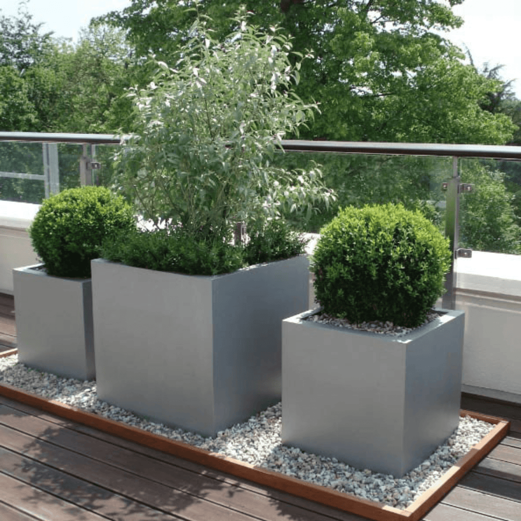 Modern Cube Shaped Garden Planter - Outdoor Planters - The Well Appointed House
