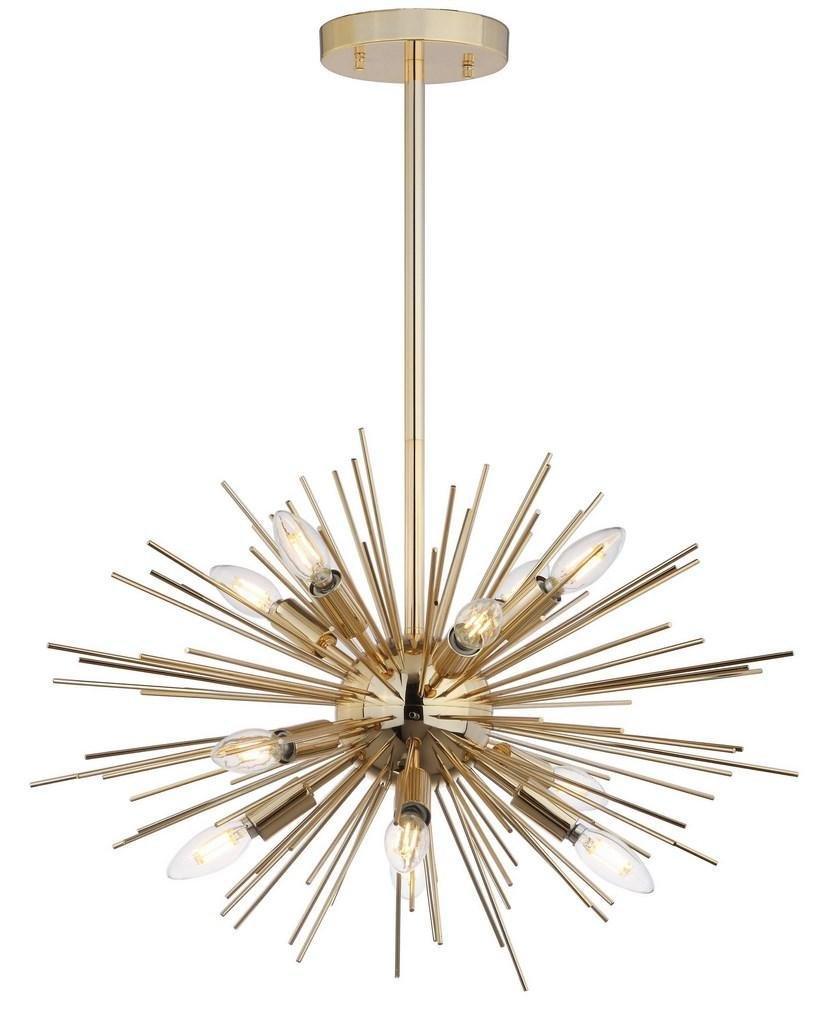 Modern Gold Starburst 12 Light Sputnik Chandelier - Chandeliers & Pendants - The Well Appointed House
