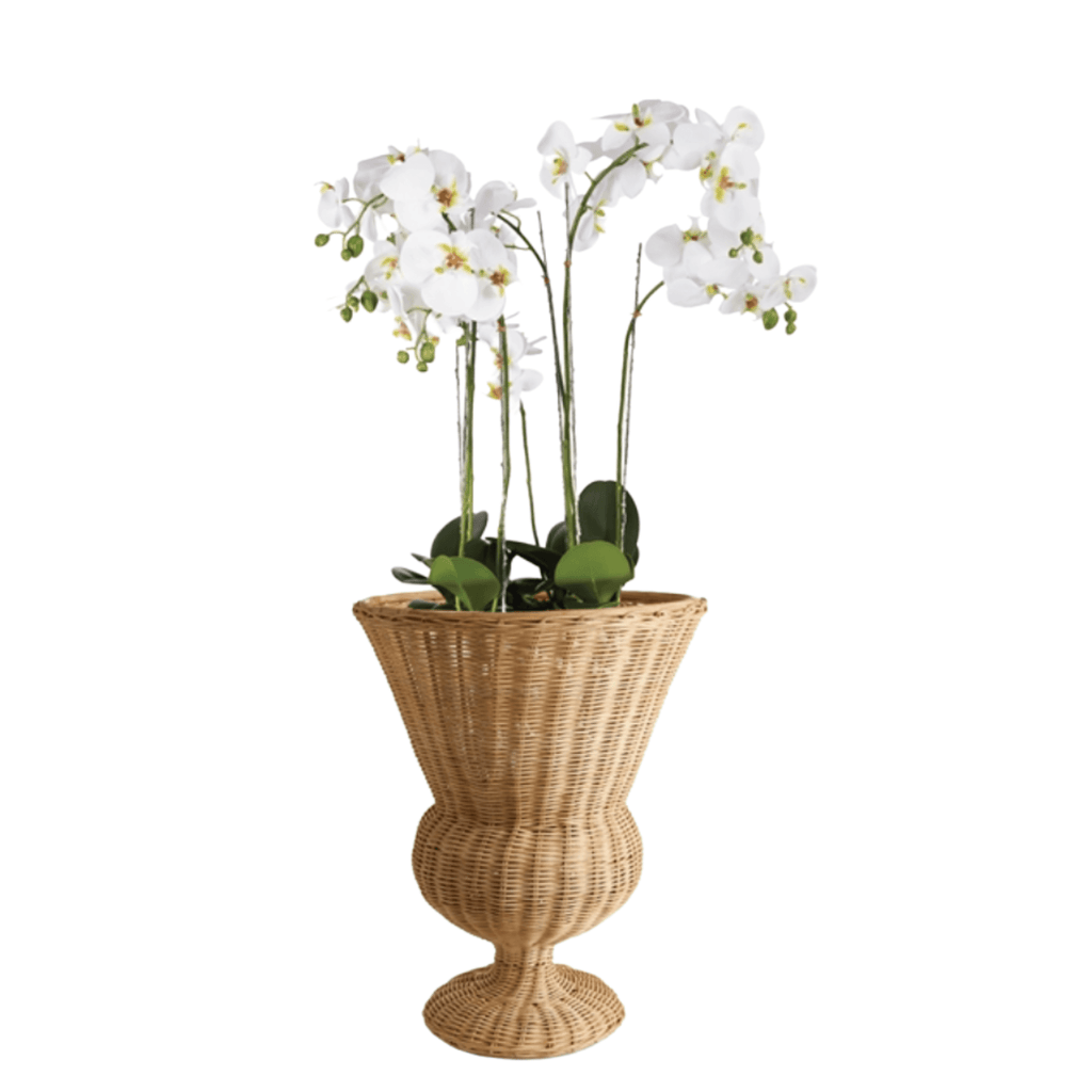 Natural Wicker Footed Urn - Vases & Jars - The Well Appointed House
