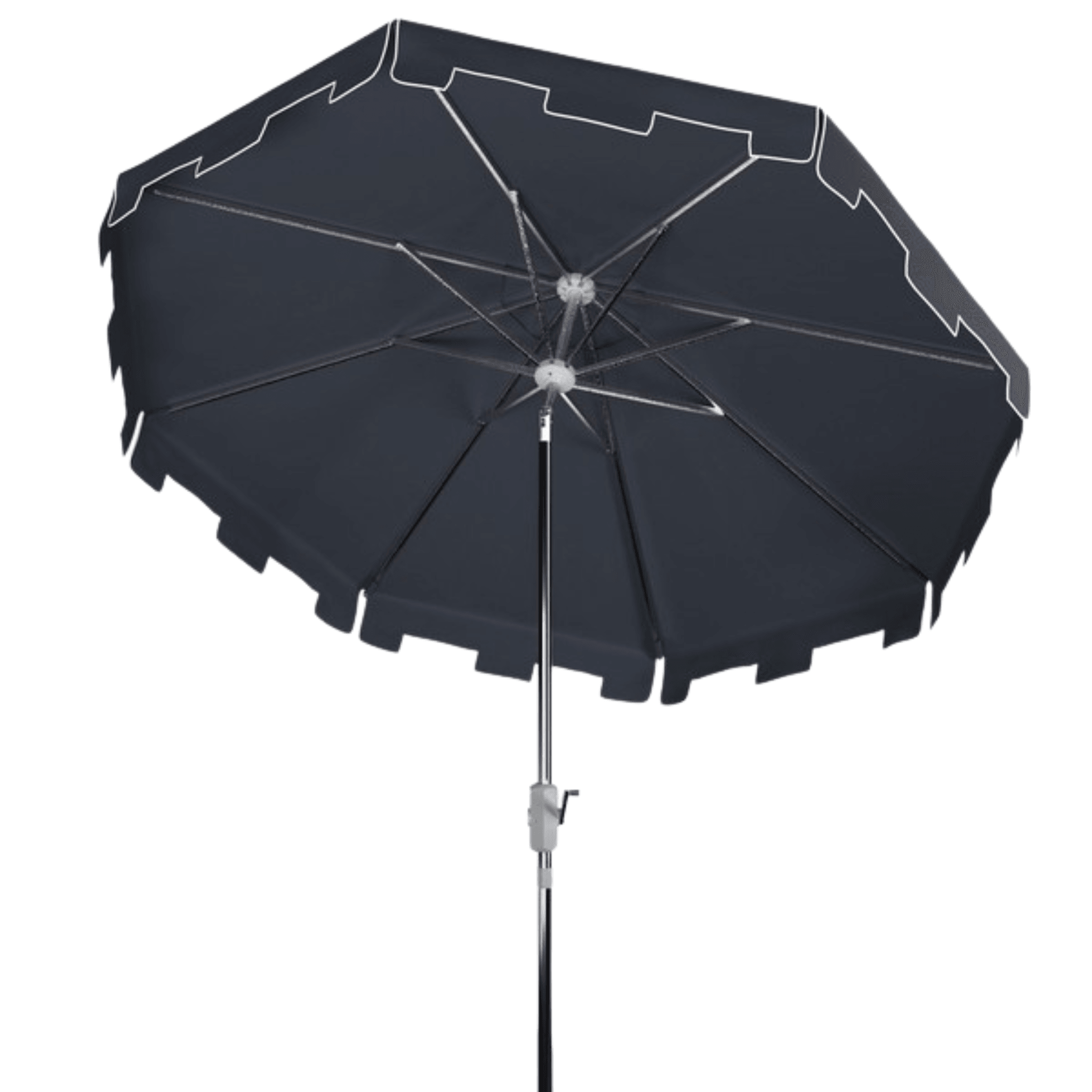 large black patio umbrella Safavieh Outdoor Zimmerman Market Umbrella, White, 9 ft