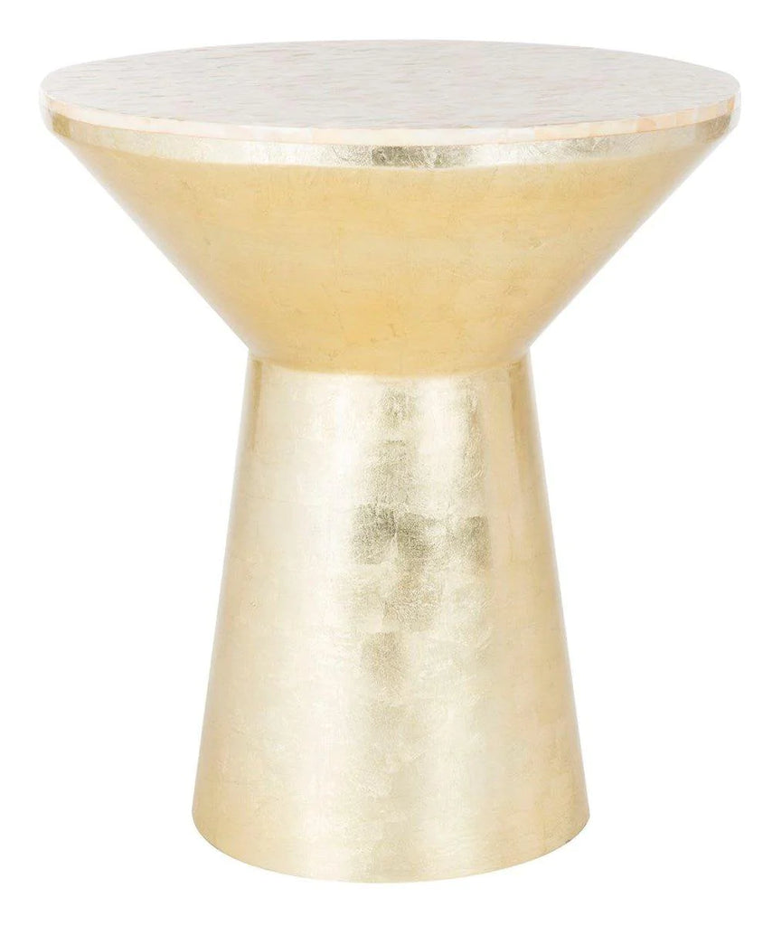 Pink Champagne and Gold Mosaic Top Round Side Table - Side & Accent Tables - The Well Appointed House