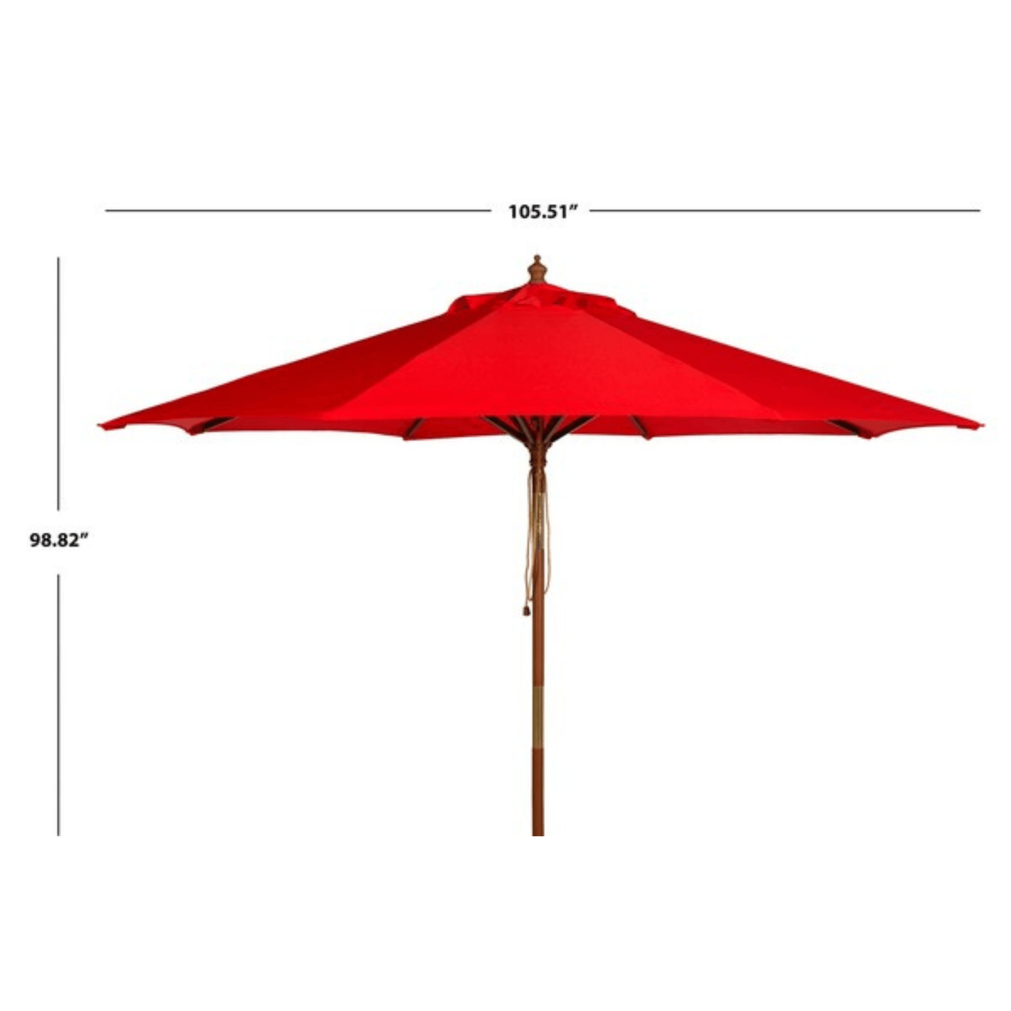 9 foot red patio umbrella Cannes 9' Wooden Outdoor Umbrella - Red