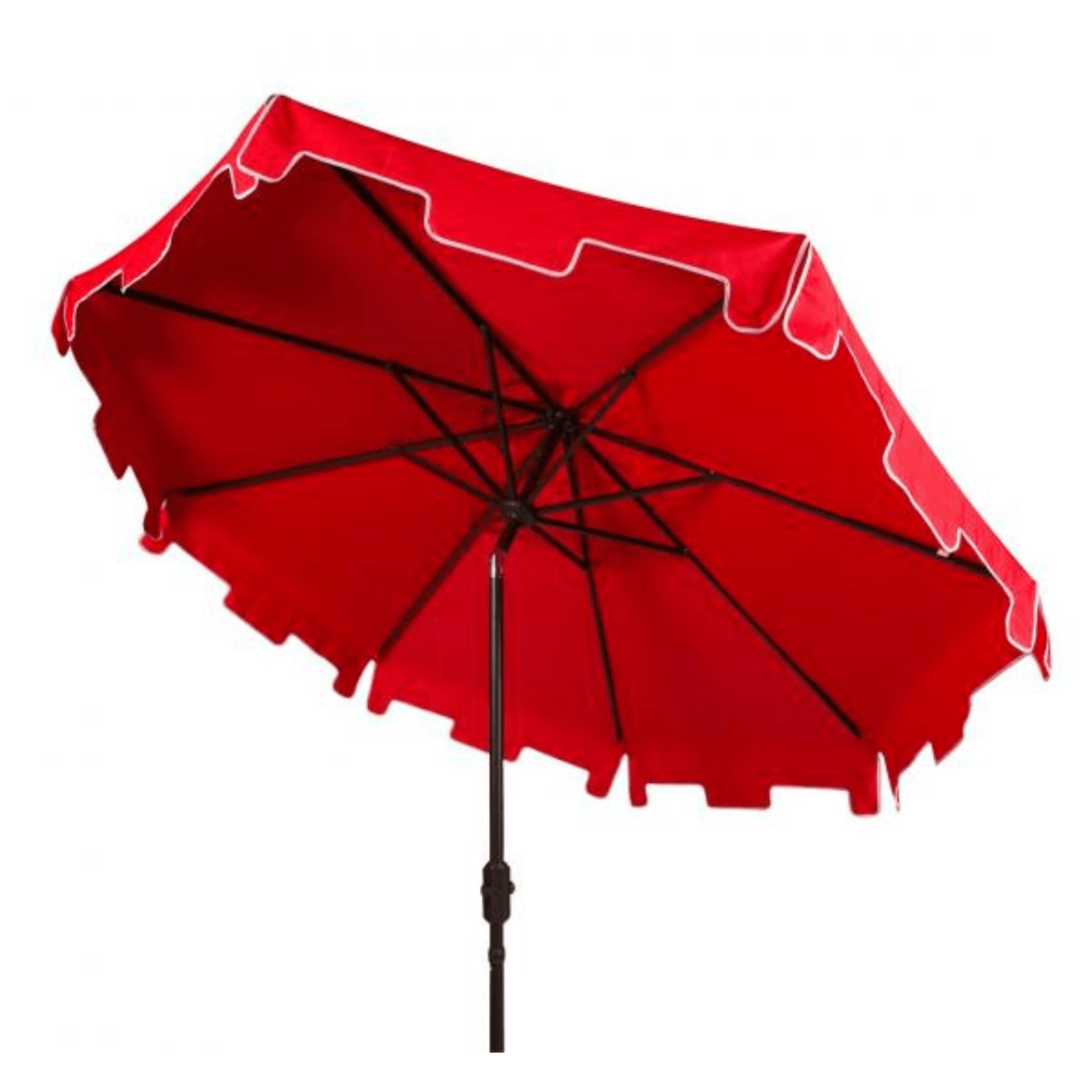9 foot red patio umbrella Safavieh UV Resistant Zimmerman 9 ft Crank Red/ White Market Umbrella