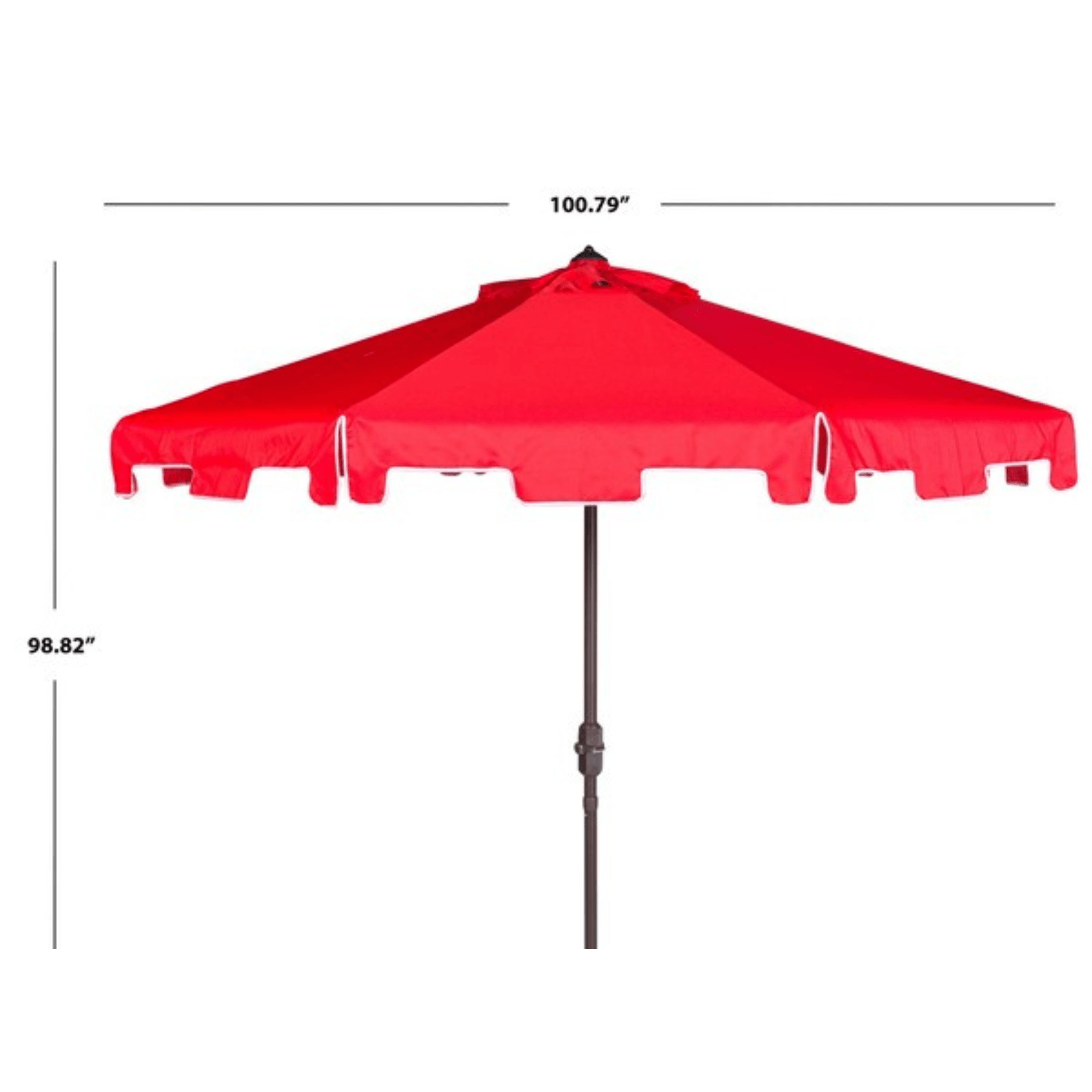 5 ft red patio umbrella Safavieh UV Resistant Zimmerman 9 ft Crank Red/ White Market Umbrella