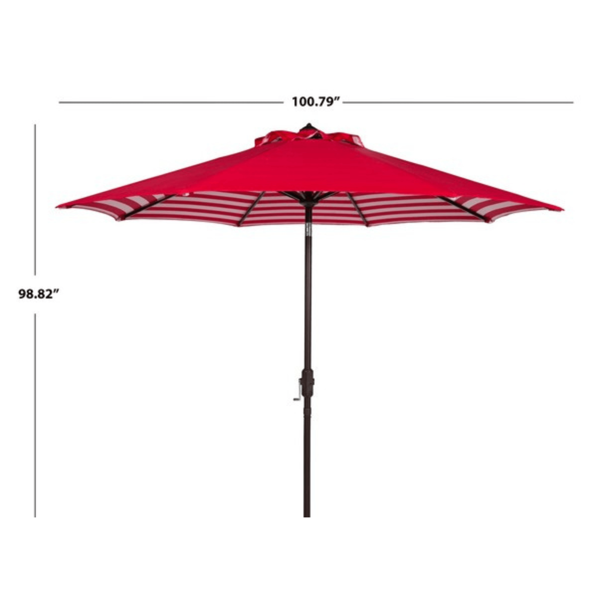 5 ft red patio umbrella Safavieh Athens Inside Out Striped 9Ft Crank Outdoor Auto Tilt Umbrella