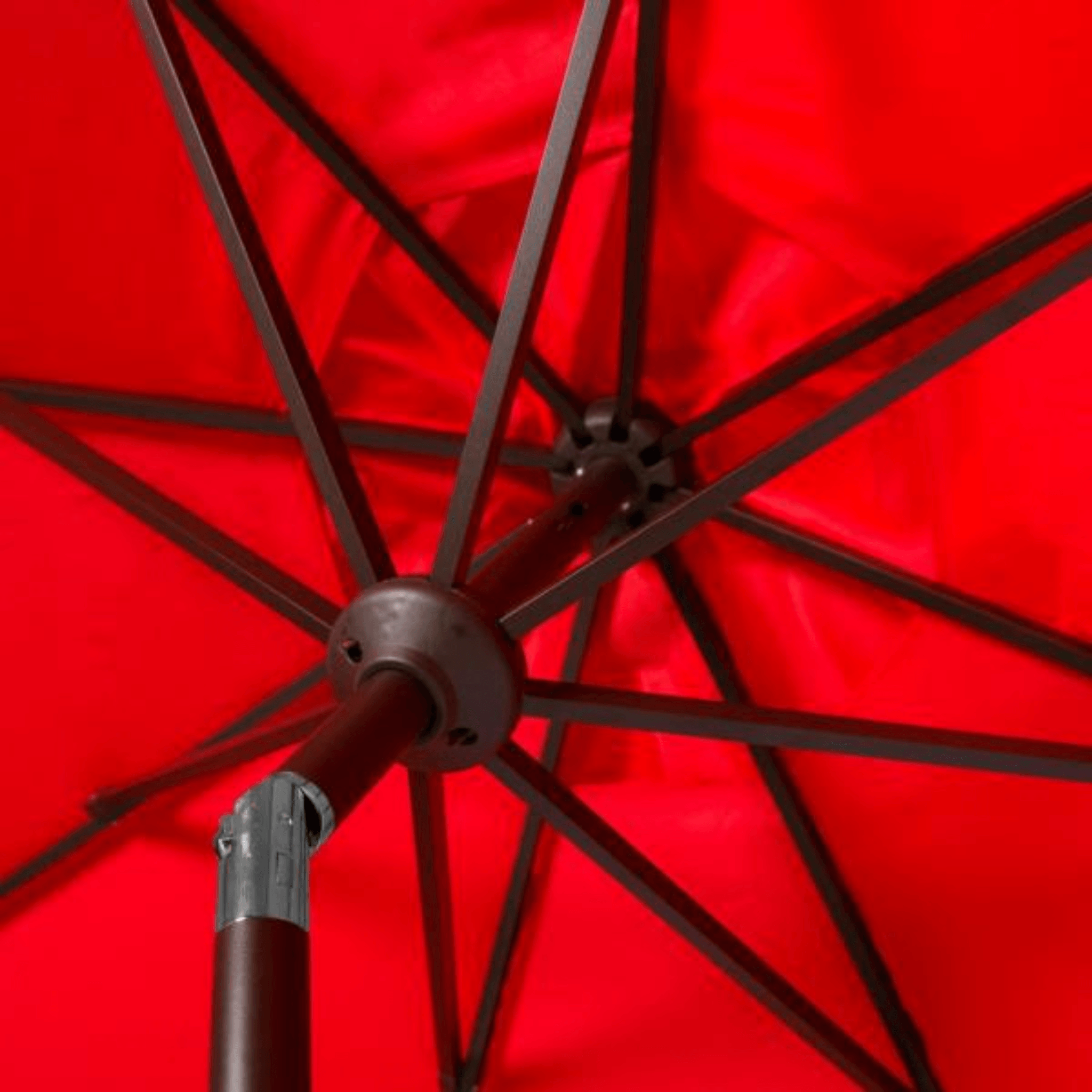 Red Color Shell Umbrella Red Scalloped Outdoor Umbrella With White Trim – The Well Appointed House