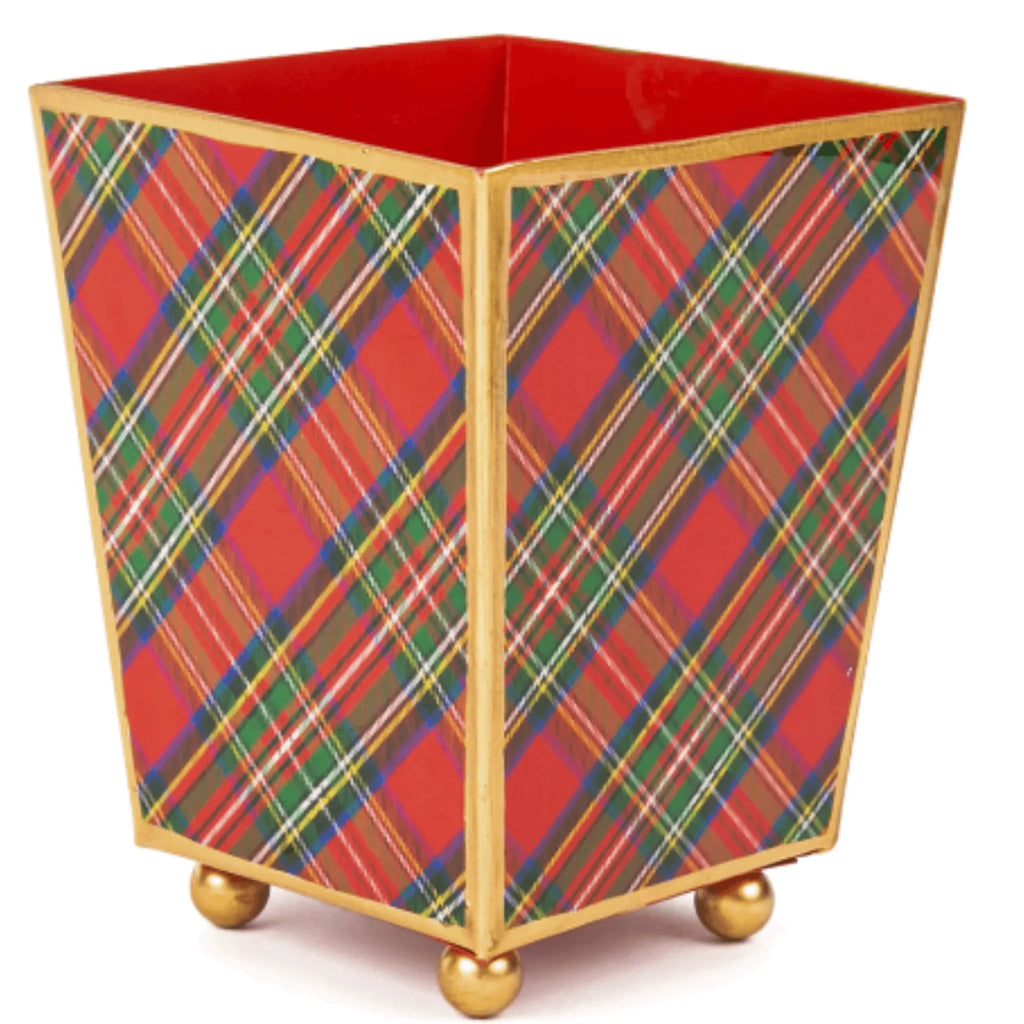 Royal Tartan Enameled Cachepot - Indoor Cachepots -  The Well Appointed House