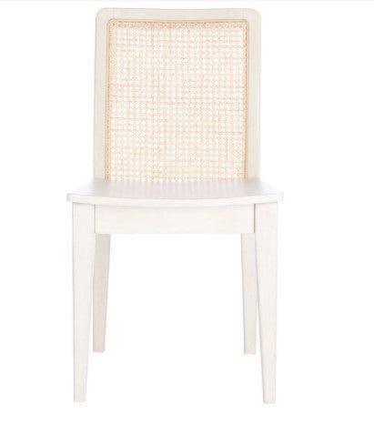 Set of Two White Rattan Dining Chairs - Dining Chairs -  The Well Appointed House