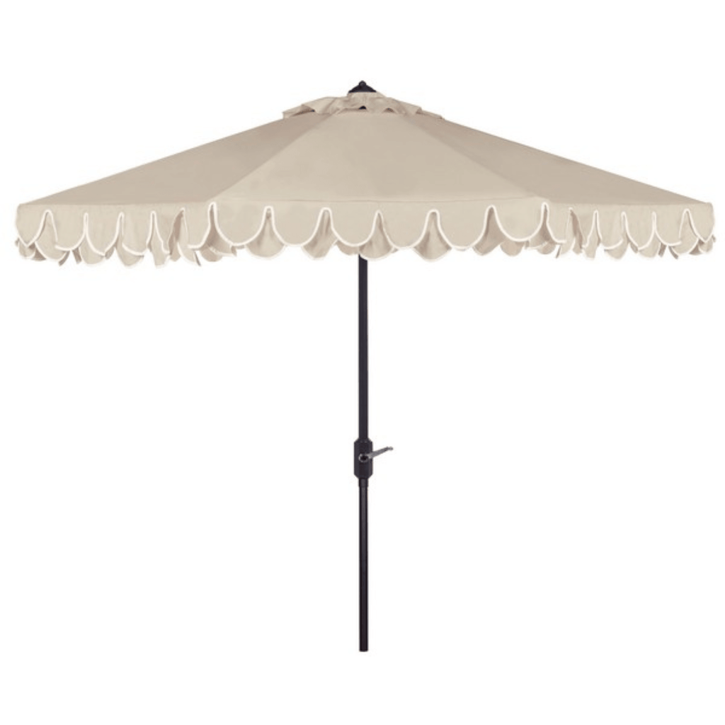 Soft Elegant Valance 11 Foot Round Umbrella in Two Colors - Outdoor Umbrellas - The Well Appointed House