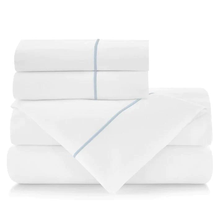 Soprano II Sateen Sheet Set-Available in Six Sizes and a Variety of Trim Colors - Bedding Collections -  The Well Appointed House