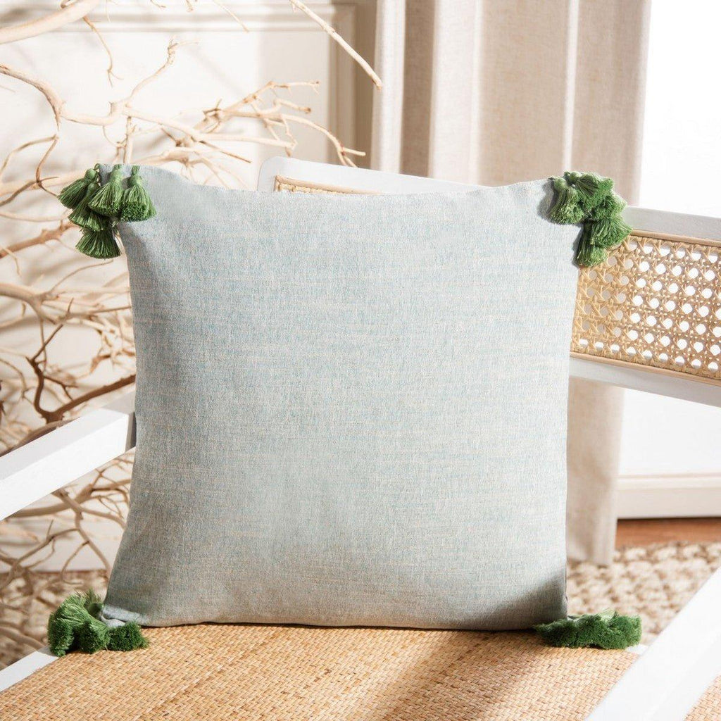Tasseled Pillow in Heathered Hunter Green - Pillows - The Well Appointed House