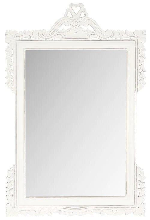 Traditional Rectangular Mirror in Antique White - Wall Mirrors - The Well Appointed House