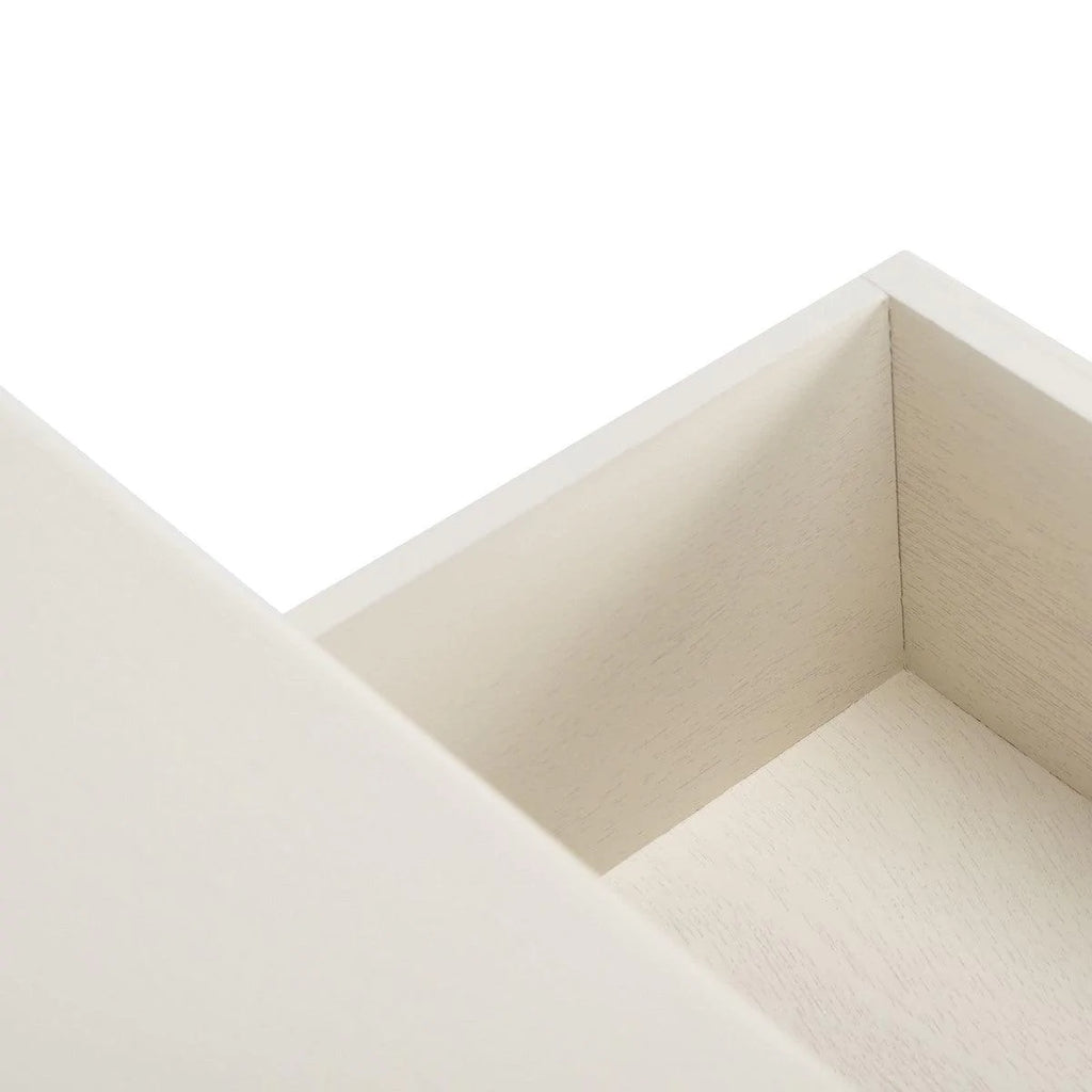 Two Drawer Textured Classic Contemporary Console in White - Sideboards & Consoles -  The Well Appointed House