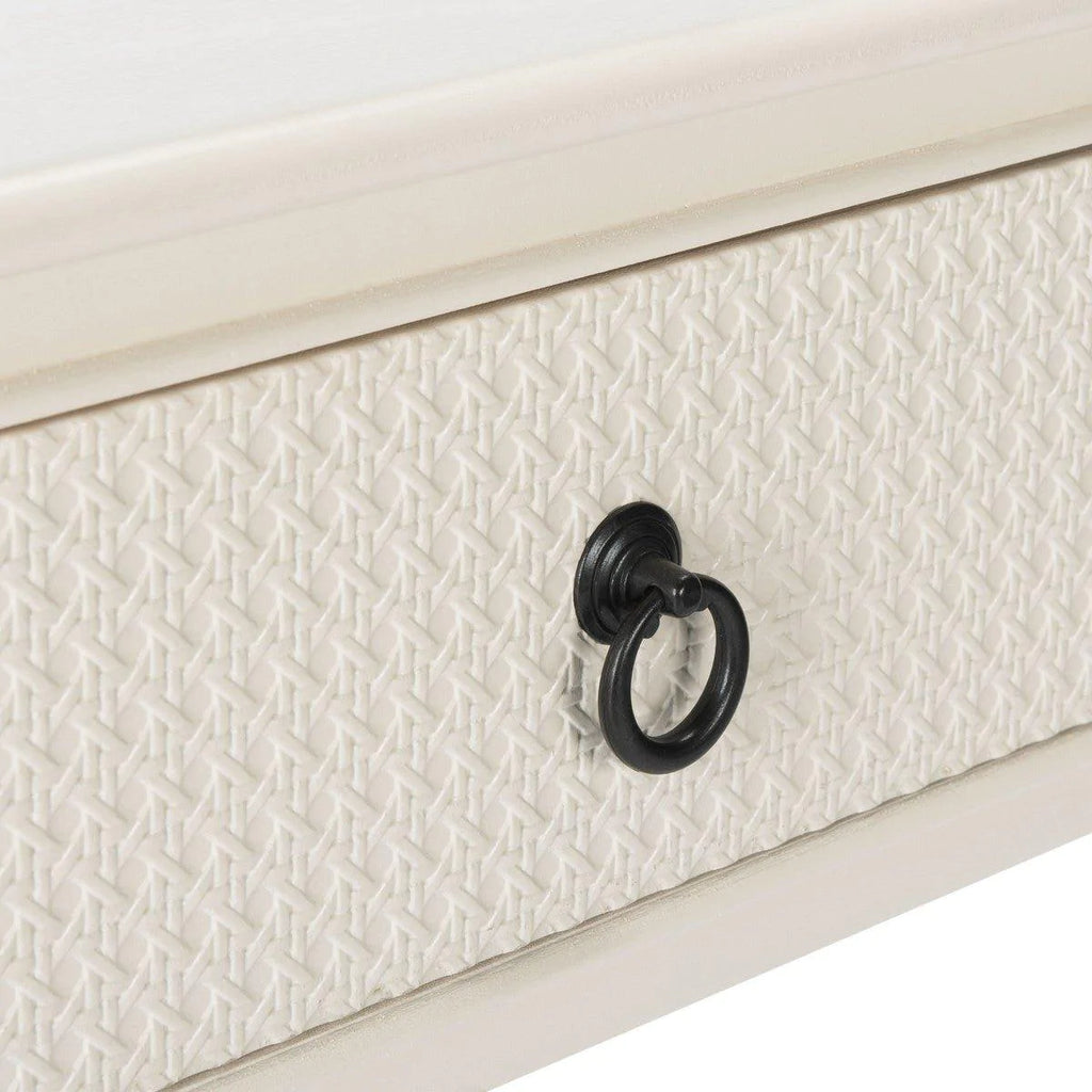Two Drawer Textured Classic Contemporary Console in White - Sideboards & Consoles -  The Well Appointed House