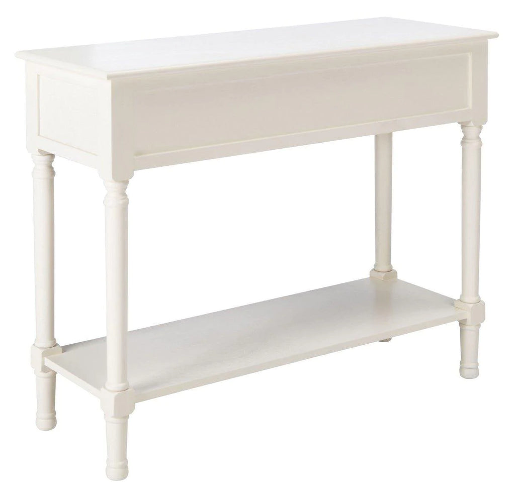 Two Drawer Textured Classic Contemporary Console in White - Sideboards & Consoles -  The Well Appointed House