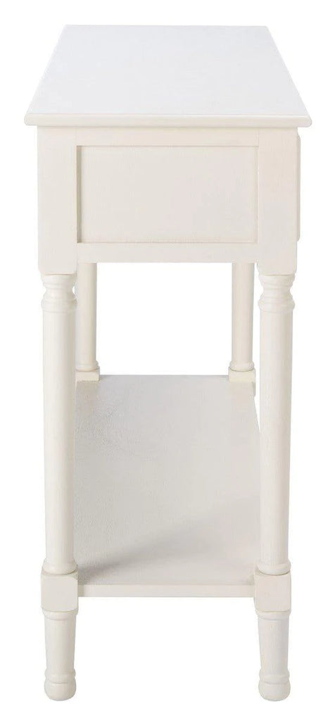 Two Drawer Textured Classic Contemporary Console in White - Sideboards & Consoles -  The Well Appointed House