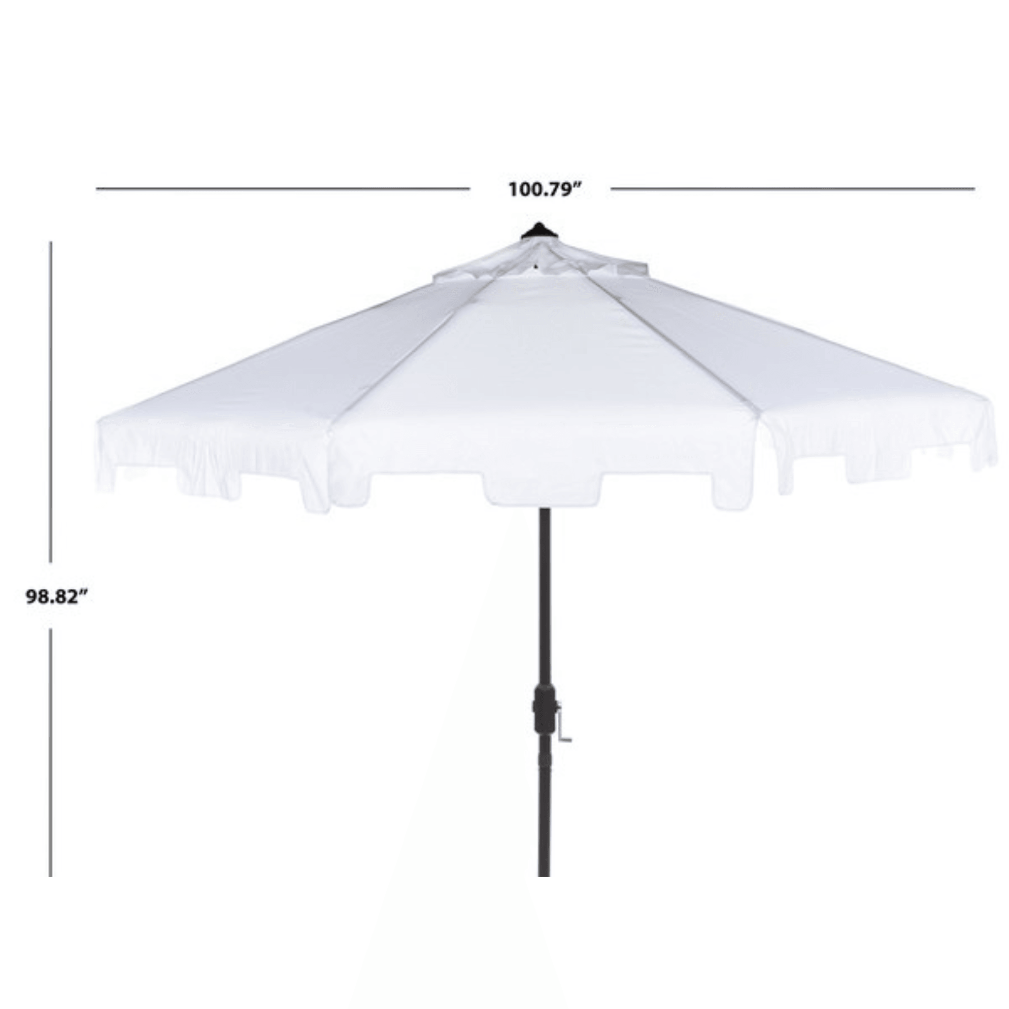 everite grand patio 9 foot umbrella Safavieh Outdoor Zimmerman Market Umbrella, White, 9 ft