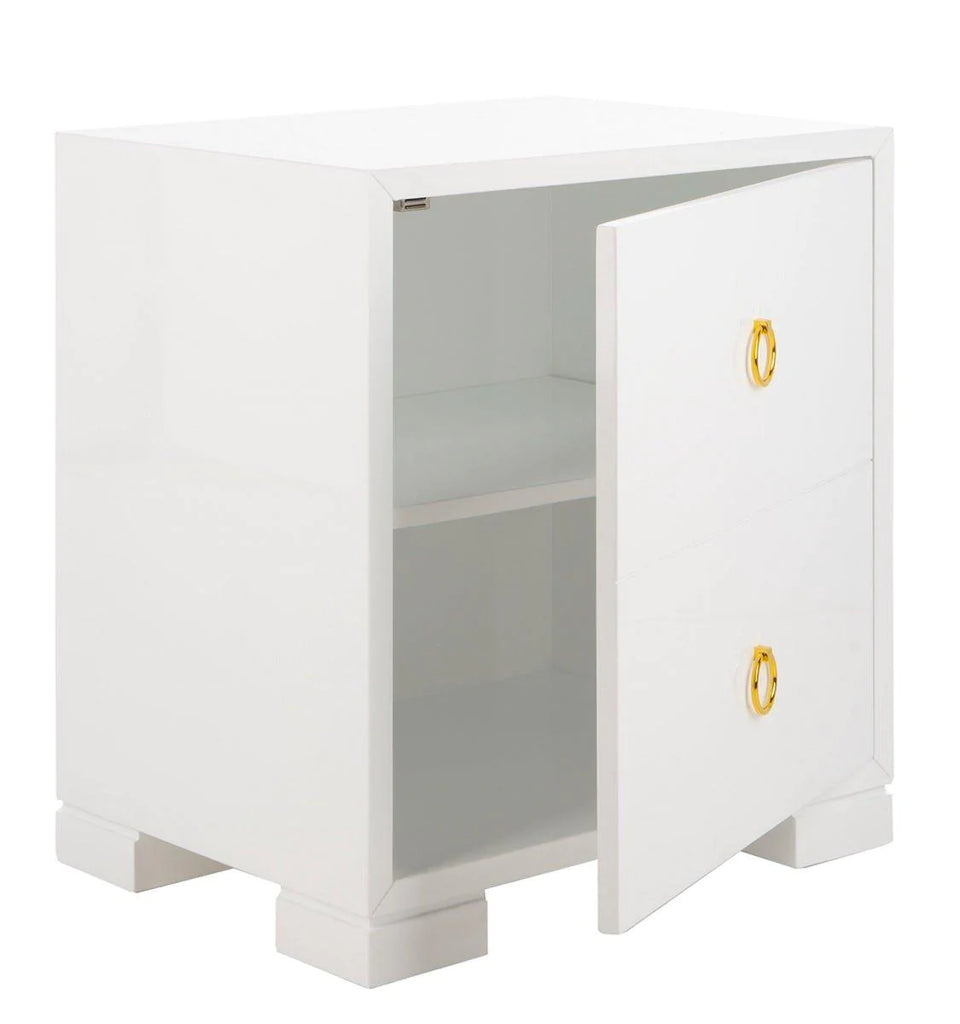 White Chest Cabinet with Gold Pulls - Side & Accent Tables - The Well Appointed House