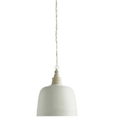White Dome Pendant Light With Gold Interior Lining - Chandeliers & Pendants - The Well Appointed House