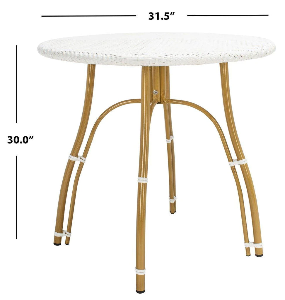 White PE Wicker & Aluminum Indoor-Outdoor Bistro Table - Outdoor Dining Tables & Chairs -  The Well Appointed House