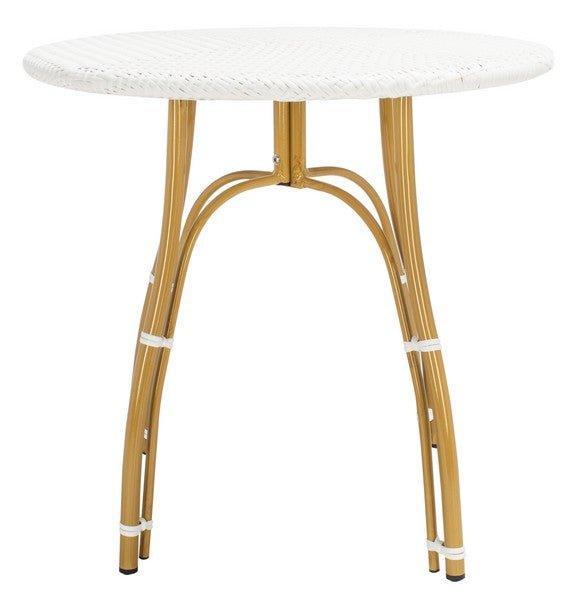 White PE Wicker & Aluminum Indoor-Outdoor Bistro Table - Outdoor Dining Tables & Chairs -  The Well Appointed House