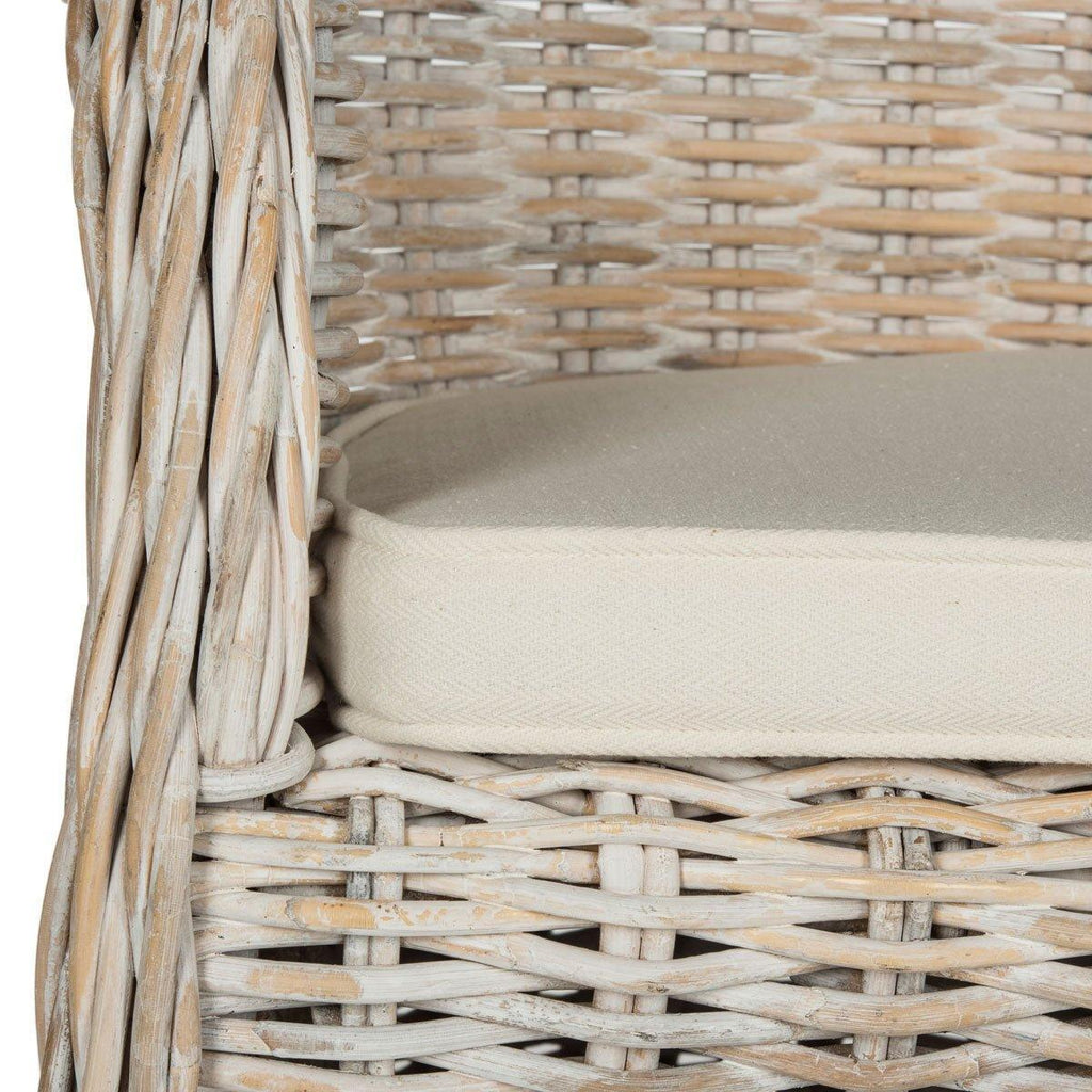 White Washed Wicker Club Chair - Accent Chairs - The Well Appointed House