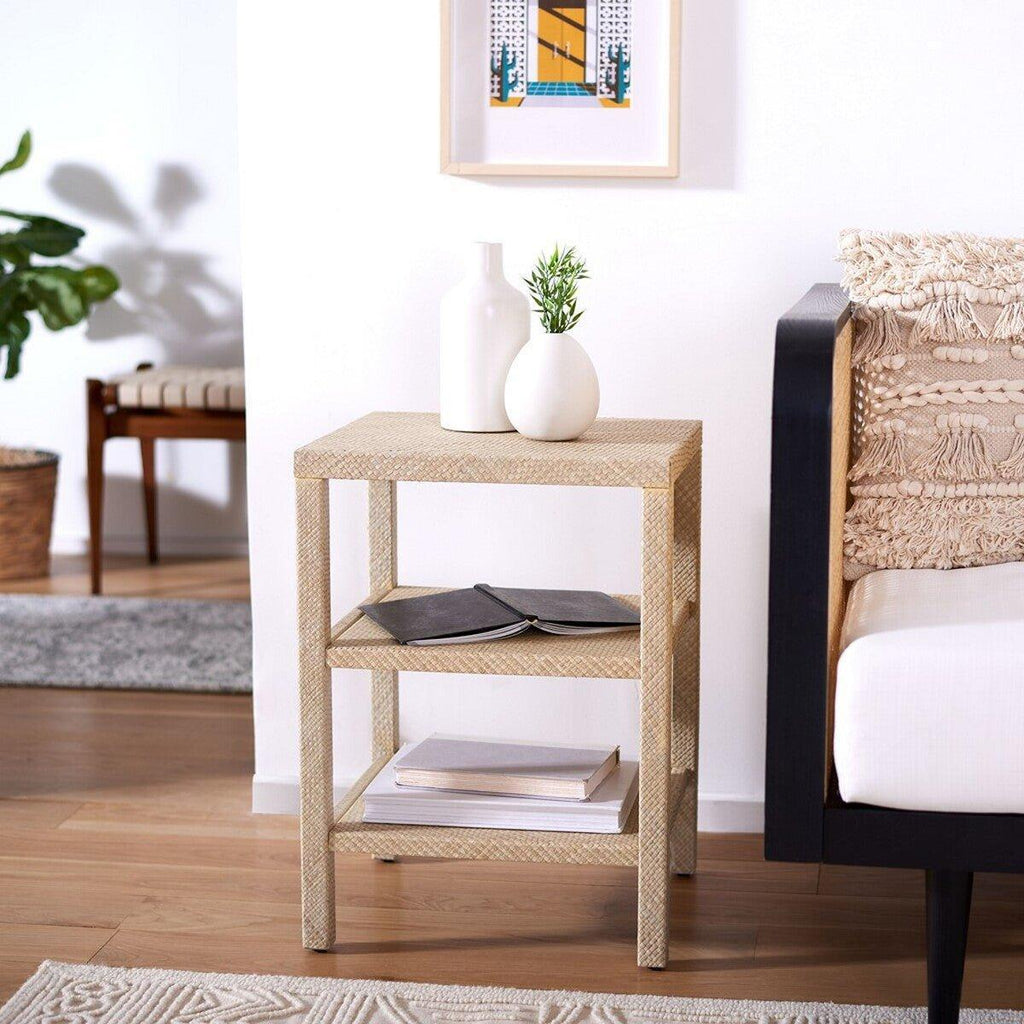 Woven Raffia Two Shelf Side Table – The Well Appointed House